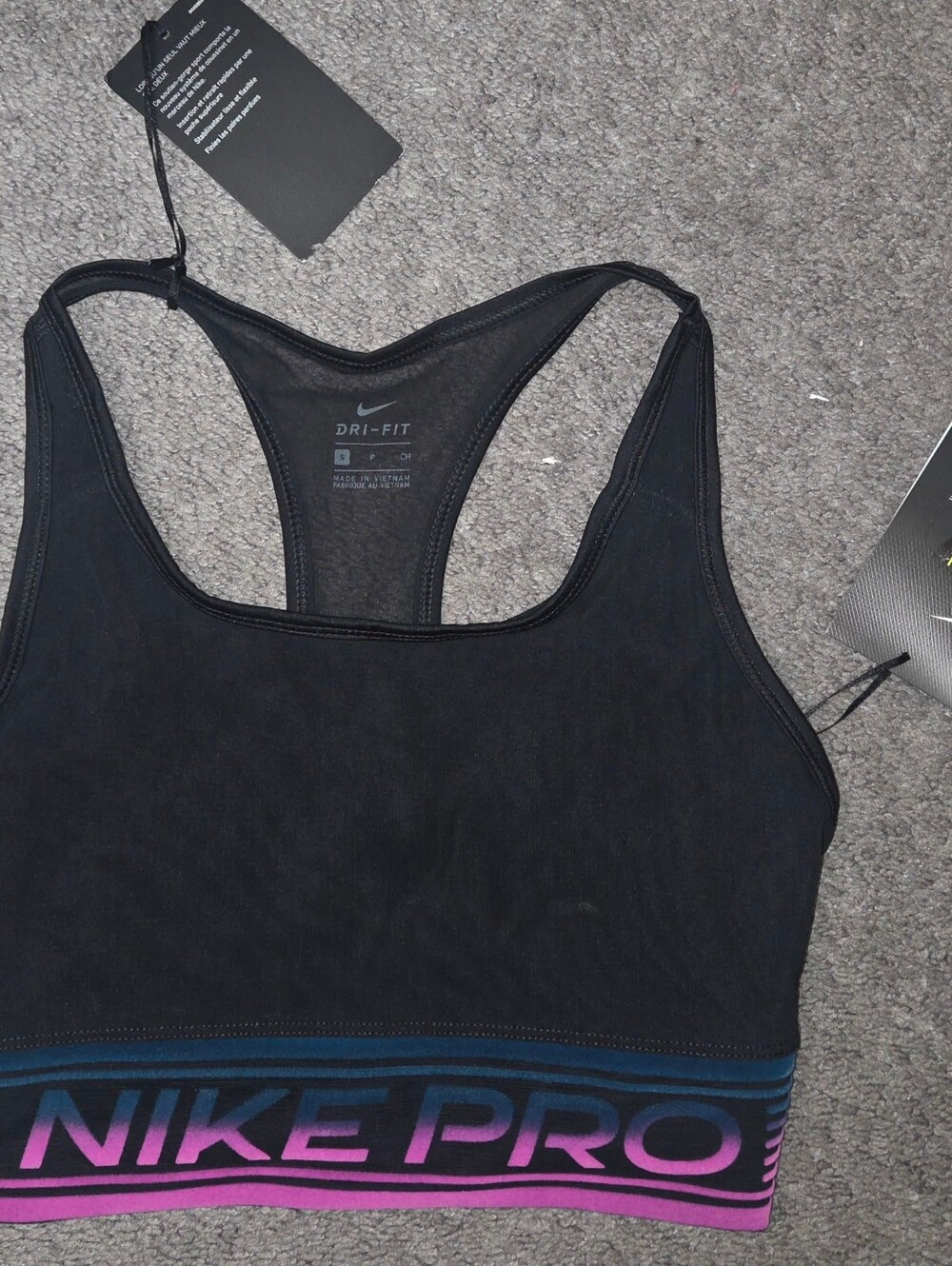 Nike Dri-FIT Black & Pink Racerback Sports Bra